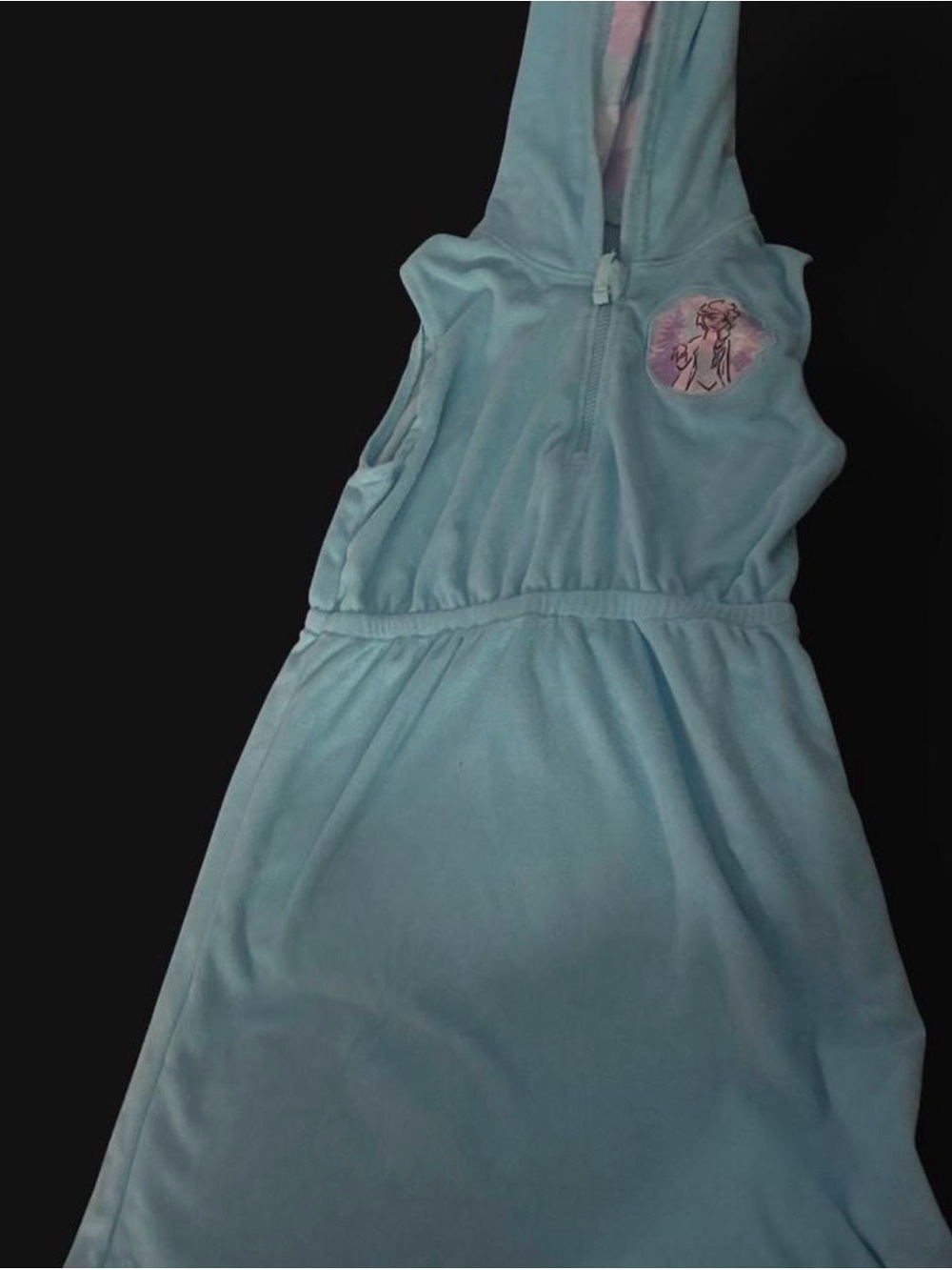 Disney Light Blue Hooded Kids Swim Coverup with Elsa Patch